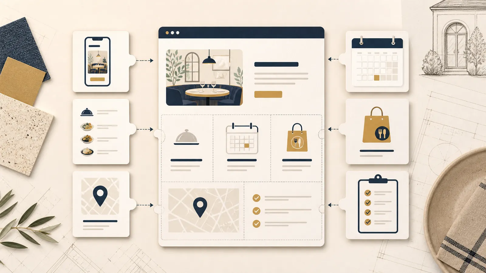 Editorial project planning board showing website scope, launch tasks, and ongoing support